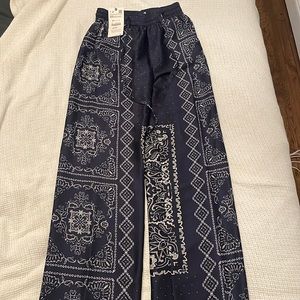 Zara navy satin pants